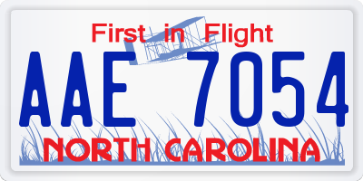 NC license plate AAE7054