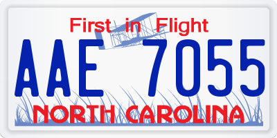 NC license plate AAE7055