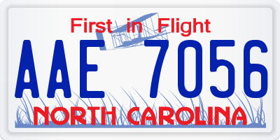 NC license plate AAE7056