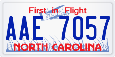 NC license plate AAE7057