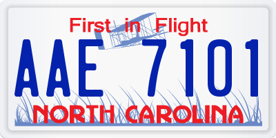 NC license plate AAE7101
