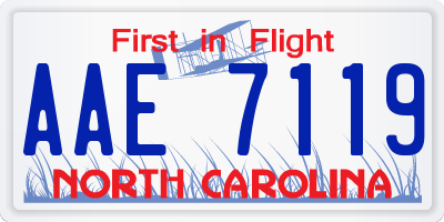 NC license plate AAE7119