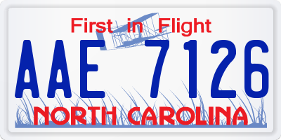 NC license plate AAE7126