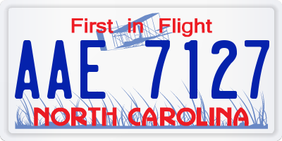 NC license plate AAE7127
