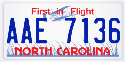 NC license plate AAE7136