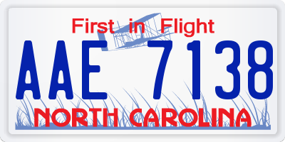 NC license plate AAE7138