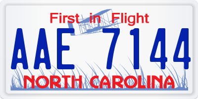 NC license plate AAE7144