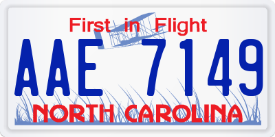 NC license plate AAE7149