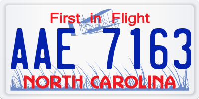 NC license plate AAE7163