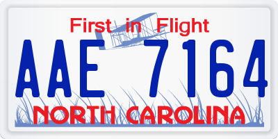 NC license plate AAE7164
