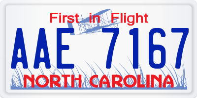 NC license plate AAE7167