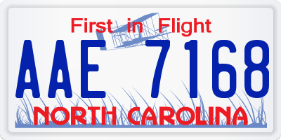 NC license plate AAE7168