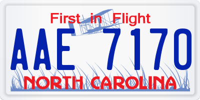 NC license plate AAE7170
