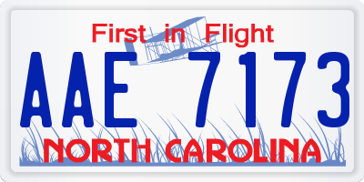 NC license plate AAE7173