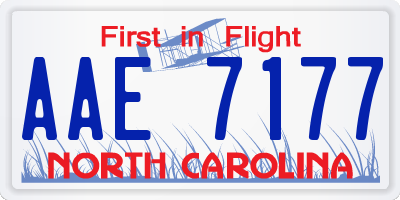 NC license plate AAE7177