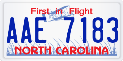 NC license plate AAE7183