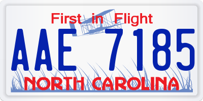 NC license plate AAE7185