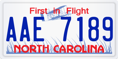 NC license plate AAE7189