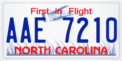 NC license plate AAE7210