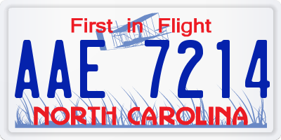 NC license plate AAE7214