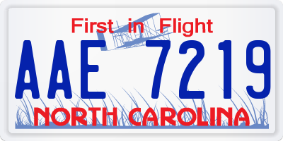 NC license plate AAE7219