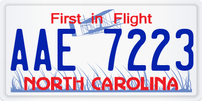 NC license plate AAE7223