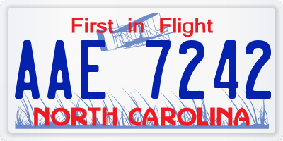 NC license plate AAE7242