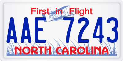 NC license plate AAE7243