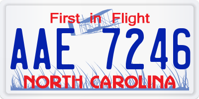 NC license plate AAE7246