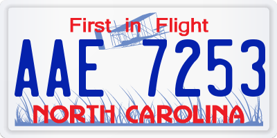 NC license plate AAE7253