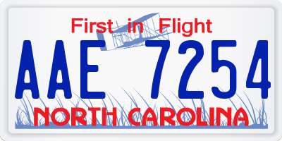 NC license plate AAE7254