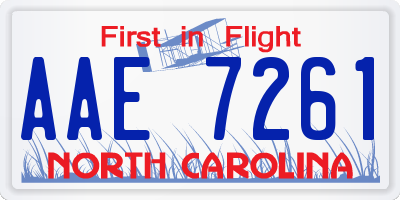 NC license plate AAE7261