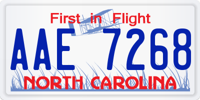 NC license plate AAE7268