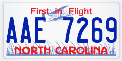 NC license plate AAE7269