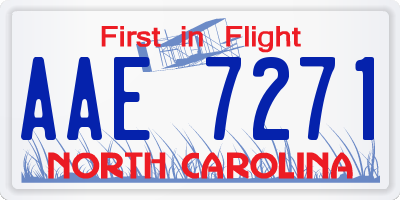 NC license plate AAE7271