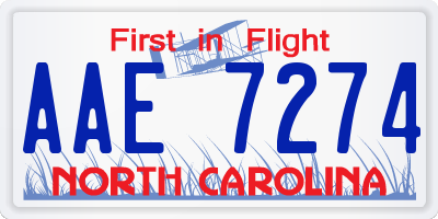 NC license plate AAE7274