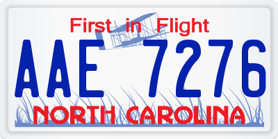 NC license plate AAE7276