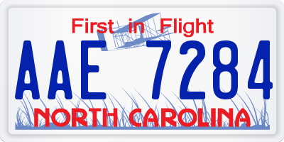 NC license plate AAE7284