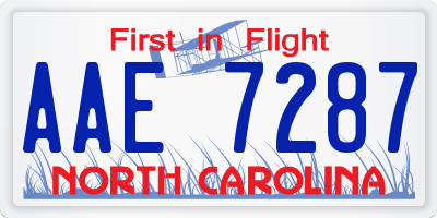 NC license plate AAE7287