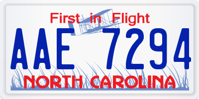 NC license plate AAE7294
