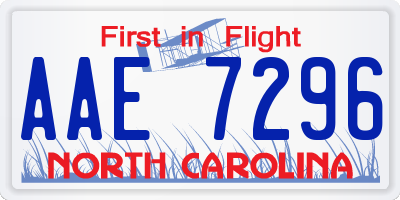 NC license plate AAE7296