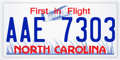 NC license plate AAE7303