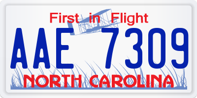 NC license plate AAE7309