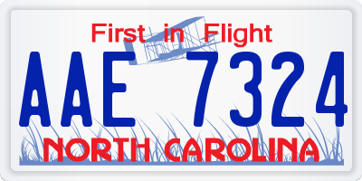 NC license plate AAE7324