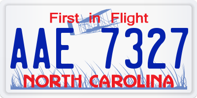 NC license plate AAE7327