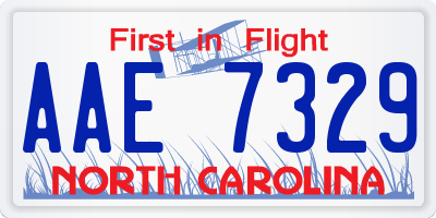 NC license plate AAE7329