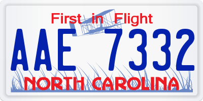 NC license plate AAE7332