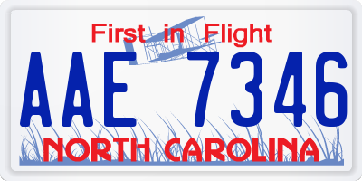 NC license plate AAE7346