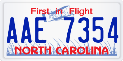 NC license plate AAE7354