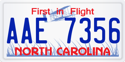 NC license plate AAE7356